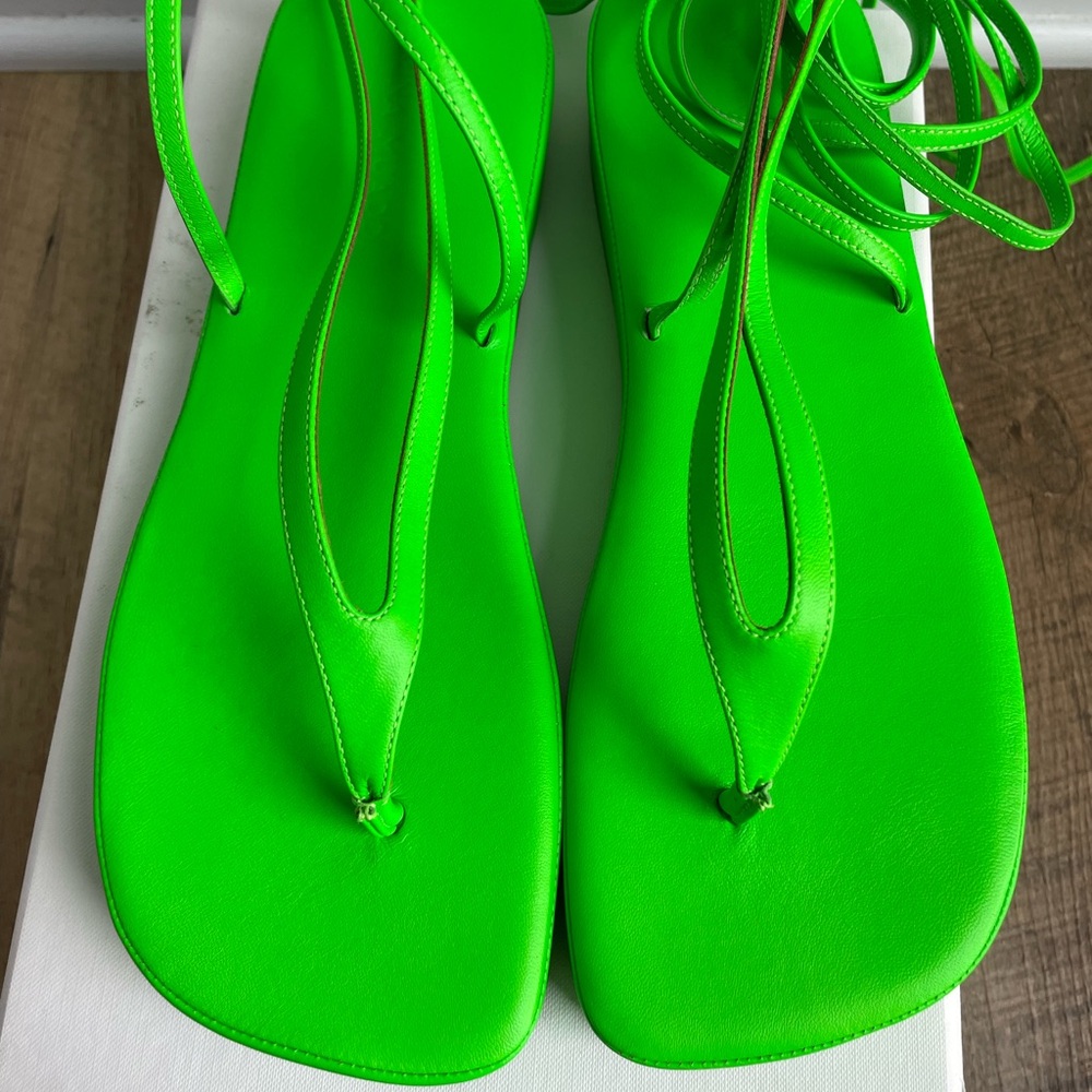 Amina Muaddi Jane Sandal in Green